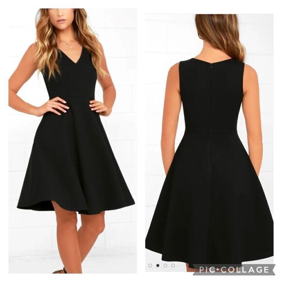 Lulus Black Hello World V Neck Midi Sleeveless Dress Size XS - Picture 1 of 6